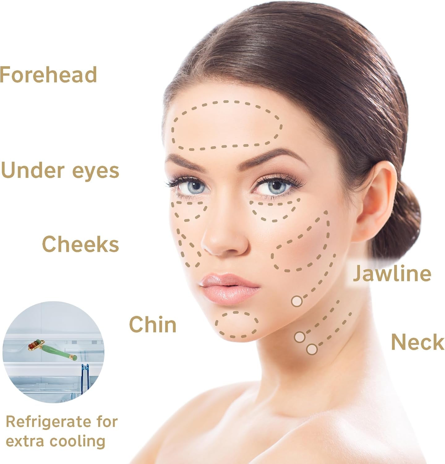 Luxe Multi-Stone Jade Face Roller for Skincare, Puffiness, Wrinkles, Relaxation, Circulation, Product Absorption & Massage, Rejuvenating Facial Tool for Women & Men, Multi-Color