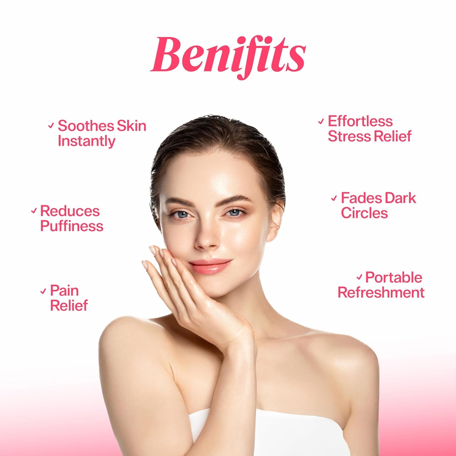 Ice Roller for Face,  Ice Cube Roller Massager for Face, Reduce Puffiness and Dark Circles, Minimize Pores and Improve Skin Texture (Pink, Ice Roller)