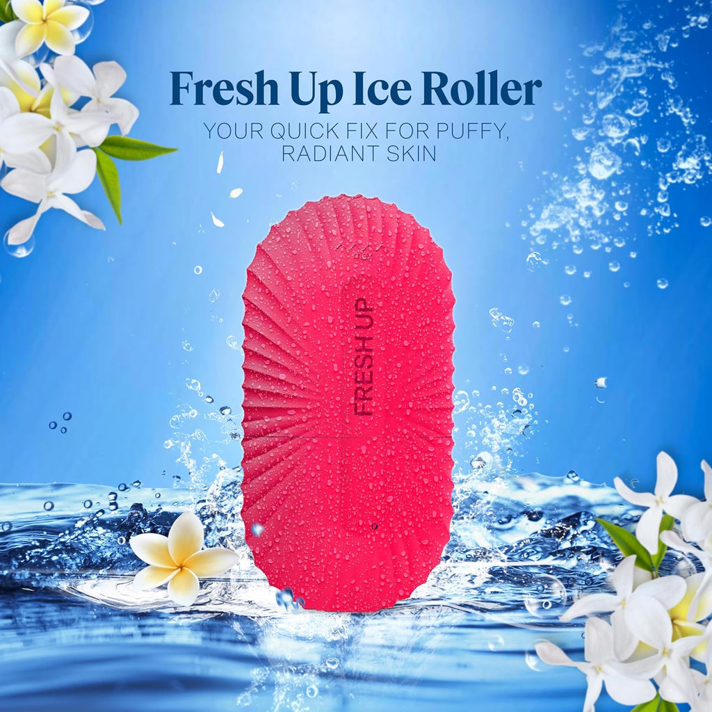 Ice Roller for Face,  Ice Cube Roller Massager for Face, Reduce Puffiness and Dark Circles, Minimize Pores and Improve Skin Texture (Pink, Ice Roller)