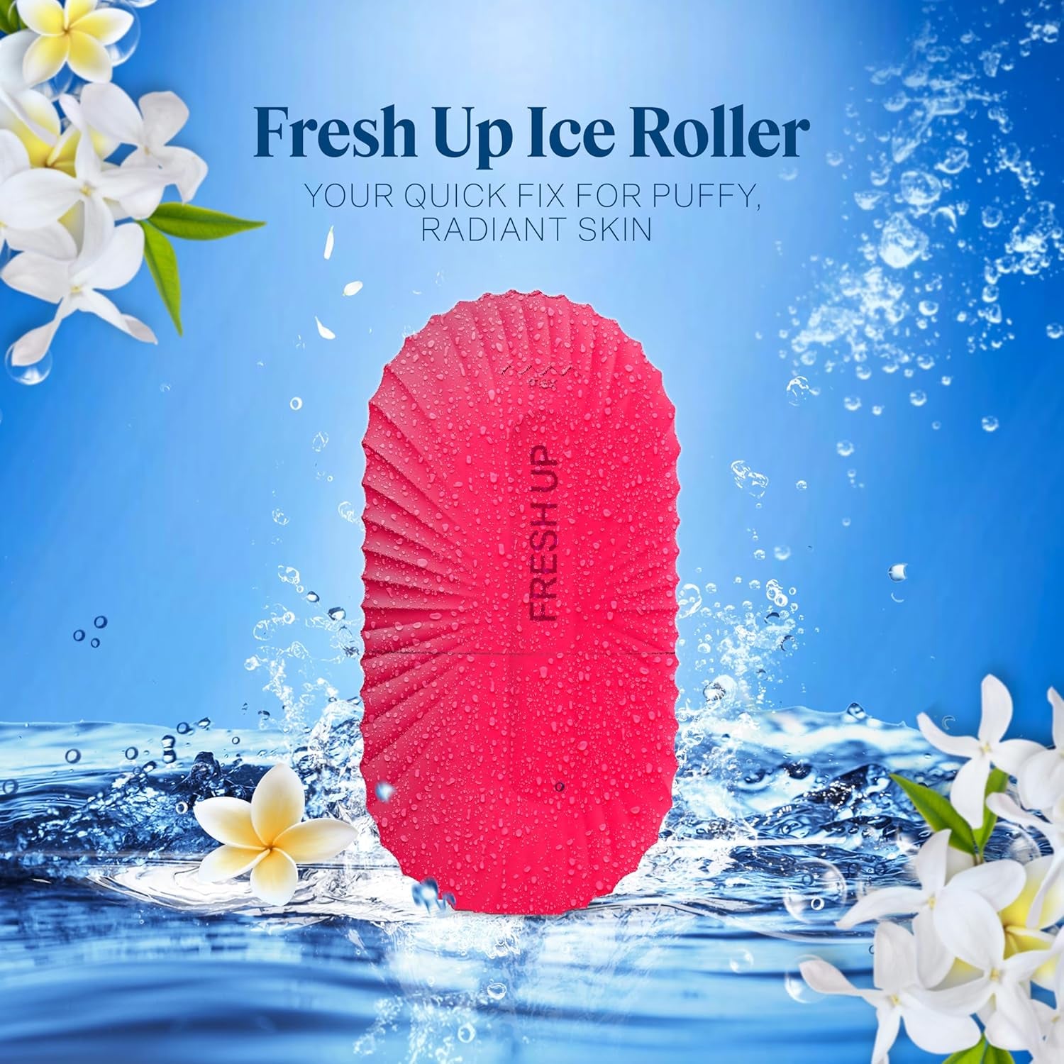 Ice Roller for Face,  Ice Cube Roller Massager for Face, Reduce Puffiness and Dark Circles, Minimize Pores and Improve Skin Texture (Pink, Ice Roller)