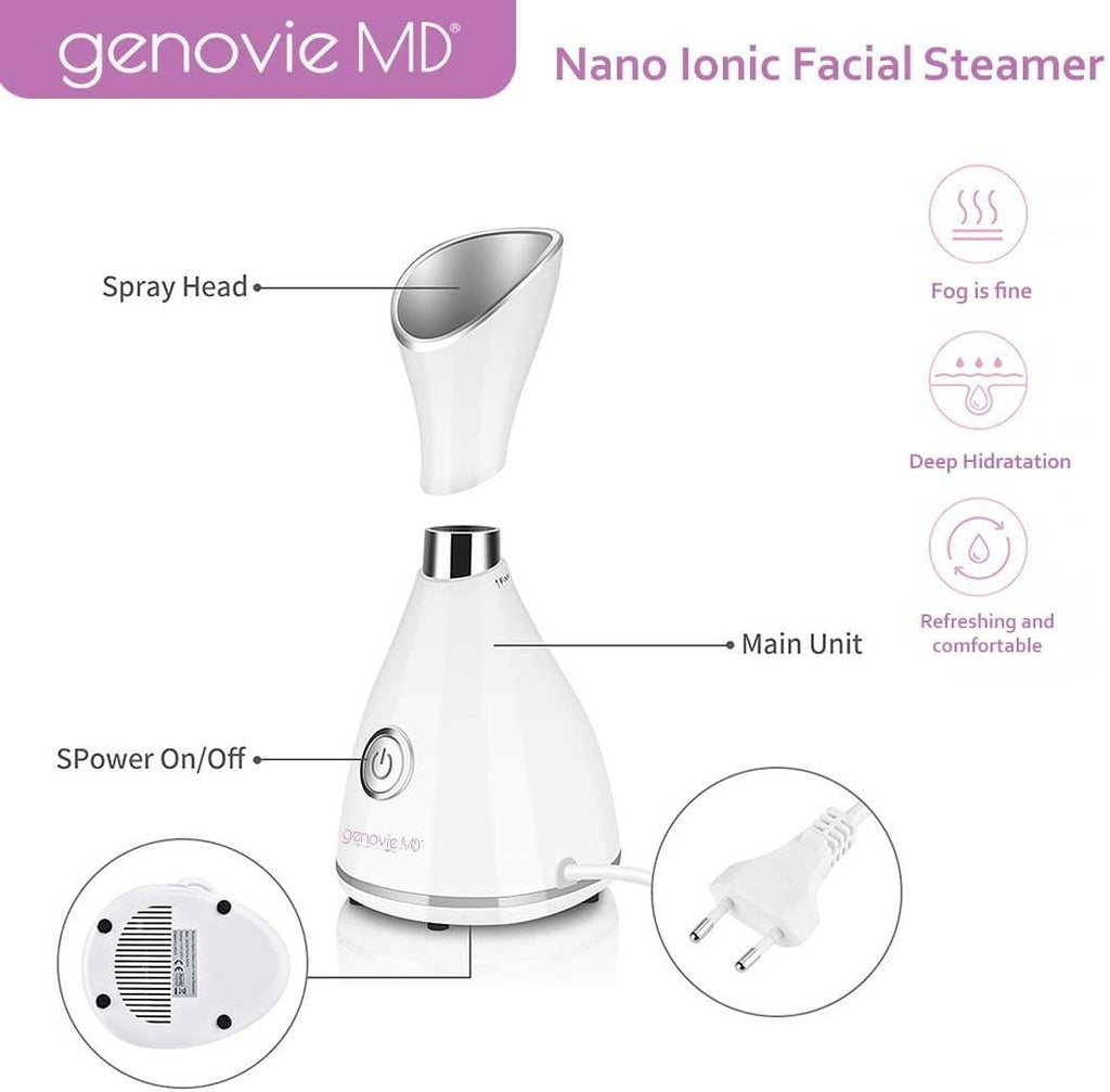 Nano Ionic Facial Steamer, Facial Deep Cleaning, Nano Ionic Face Steamer, Portable, Superfine Hot Steam for Deep Cleanse ㄧUnclog the PoresㄧAdvanced Skincare at Home
