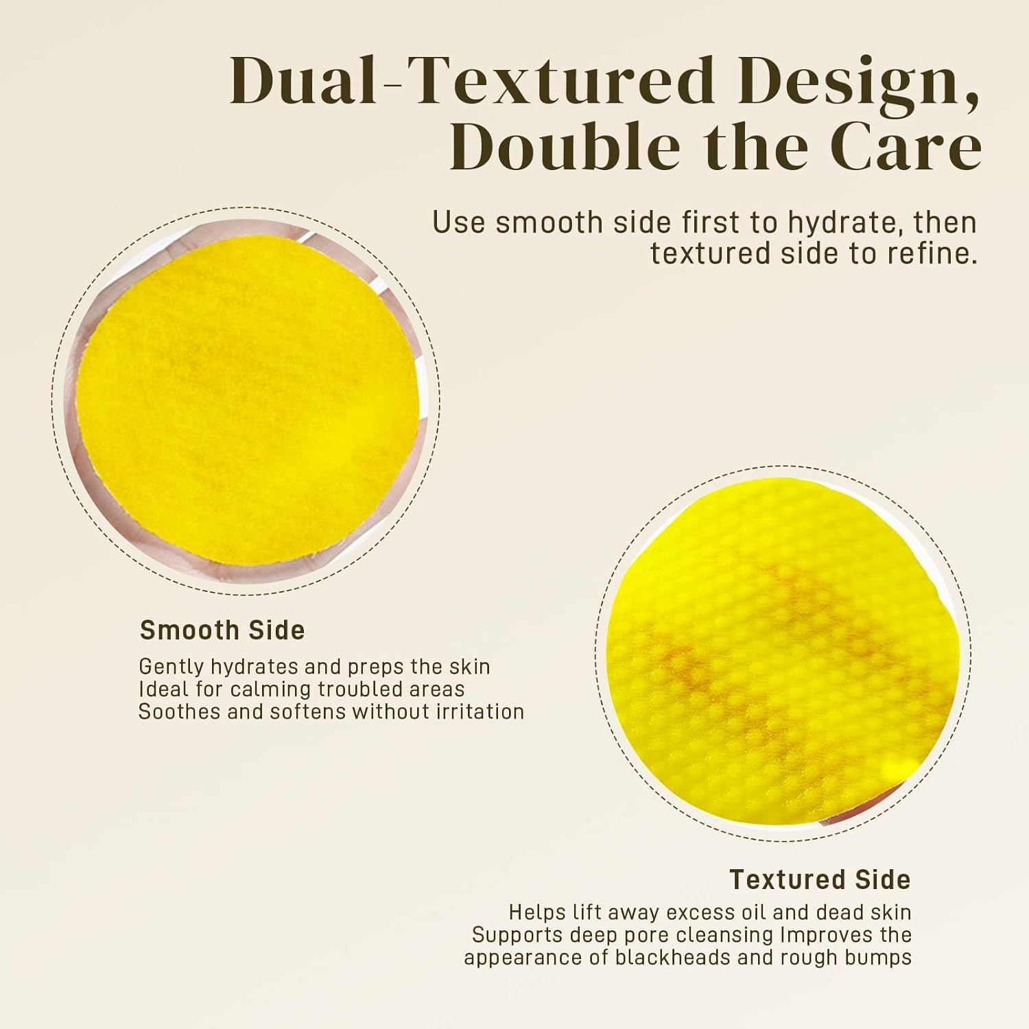 Kojic Acid and Turmeric Cleansing Pads, 50 Pcs, for Face Cleansing and Exfoliation