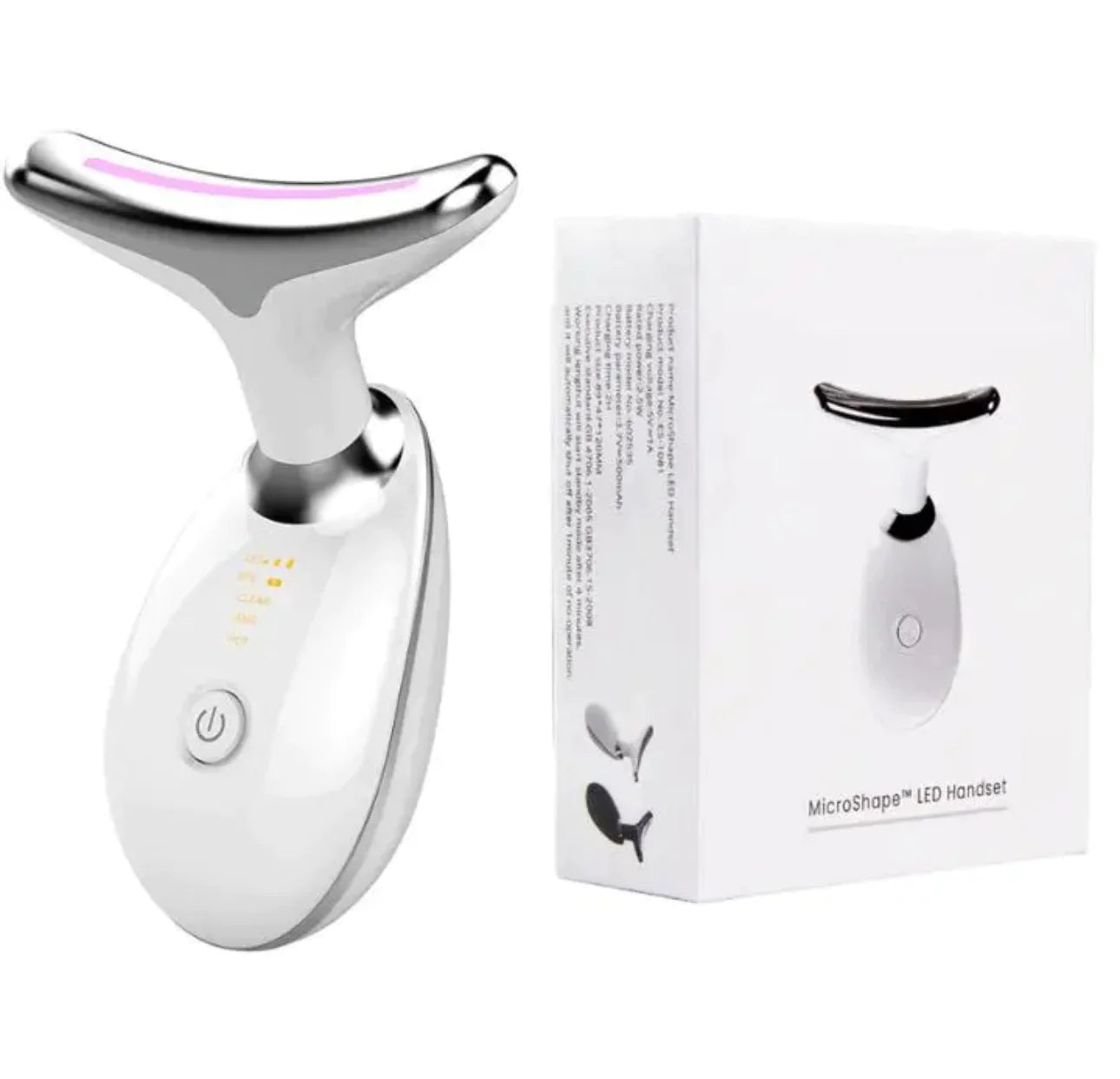 Wavy Chic Microcurrent Facial Massager with 7 Color Options for Skin Firming and Acne Treatment for Face and Neck